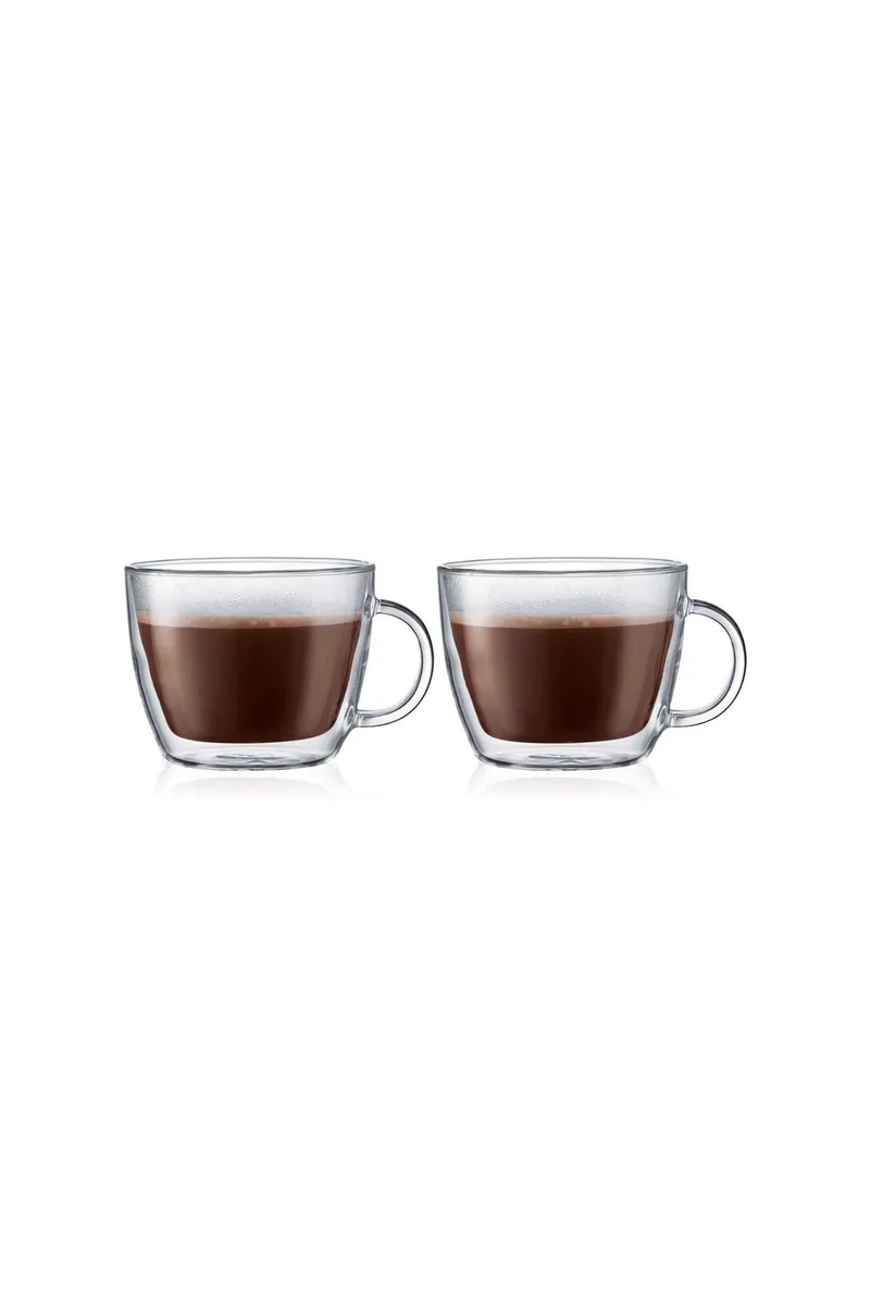 Bodum σετ γυάλινα φλιτζάνια latte double wall 450 ml διάφανο "Bistro" (2 τεμάχια) - 10608-10