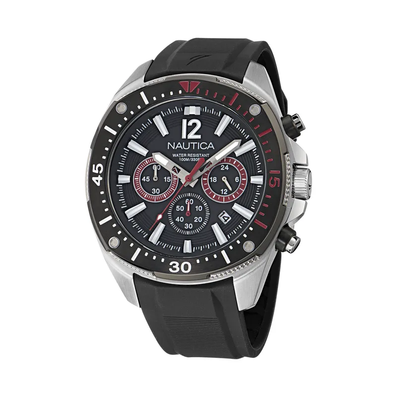 Ρολόι Nautica Sporty Chronograph NAPBSS501 Ασημί