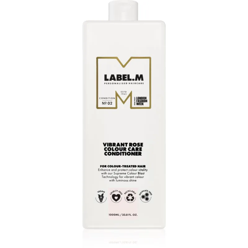 label.m Vibrant Rose Colour Care Conditioner ενυδατικό μαλακτικό για βαμμένα μαλλιά 1000 ml