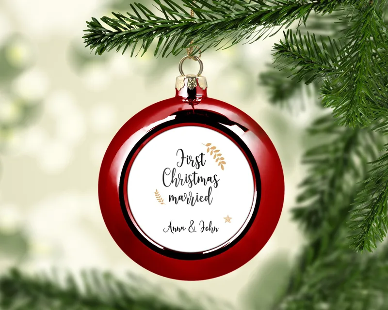 Χριστουγεννιάτικο στολίδι - Our first Christmas married - Κόκκινο