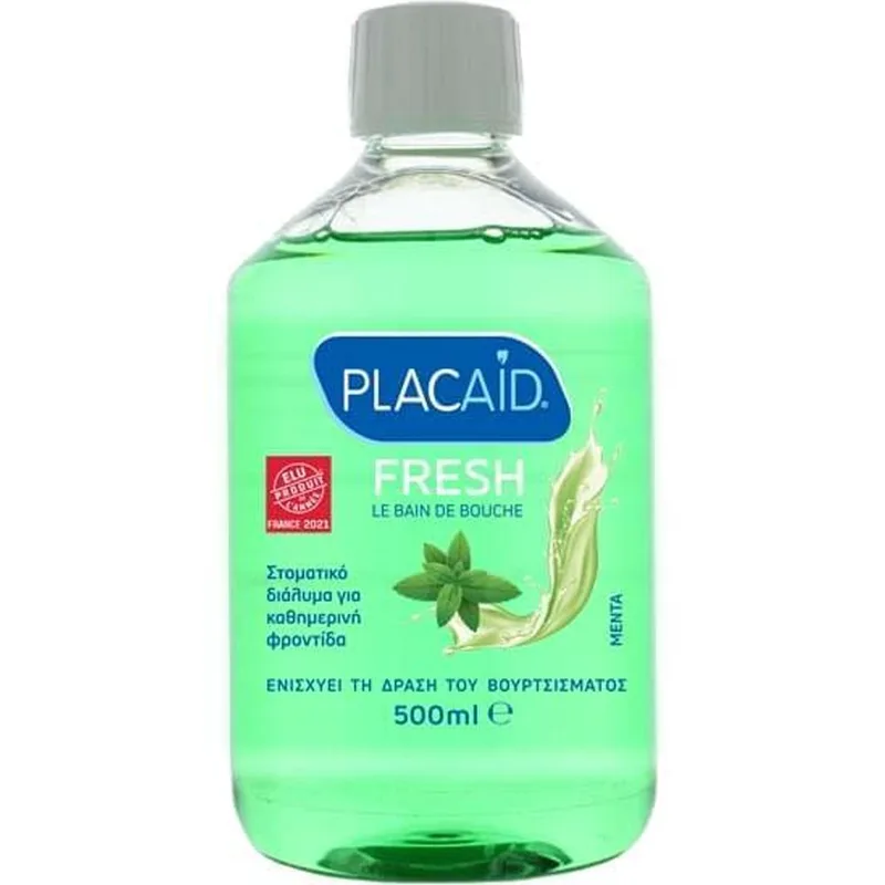Plac Aid Fresh Mint Mouthwash Στοματικό Διάλυμα Καθημερινής Χρήσης Κατά της Πλάκας για Δροσερή Αναπνοή με Γεύση Μέντα 500ml