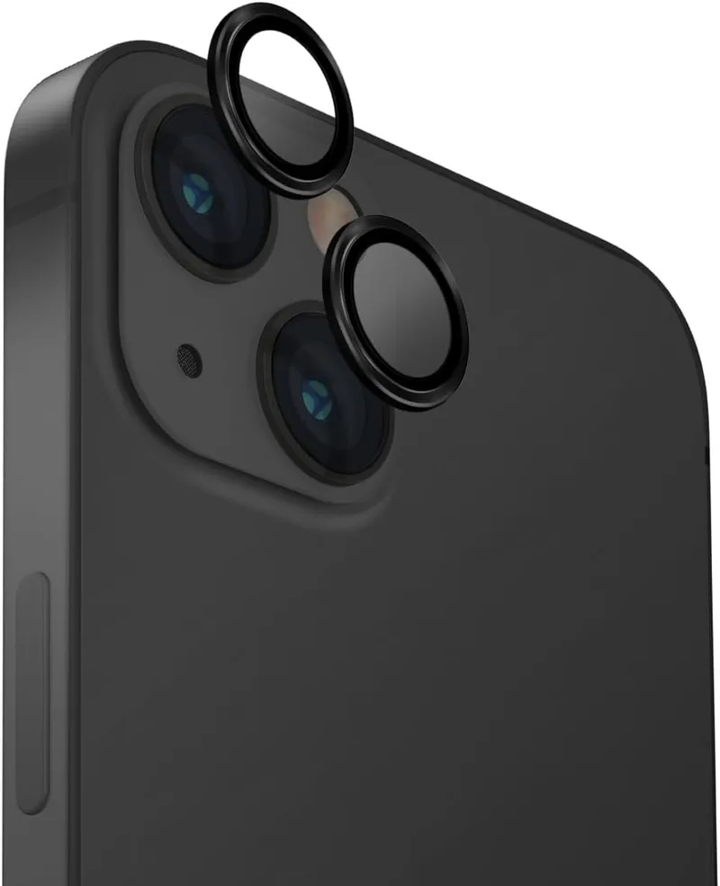 Tempered Glass iPhone 15 / 15 Plus Spacecase QuickFit Camera Glass Αντιχαρακτικό Γυαλί Προστασίας για Φακό Κάμερας 2 Τεμάχια - Black (5905719112646)