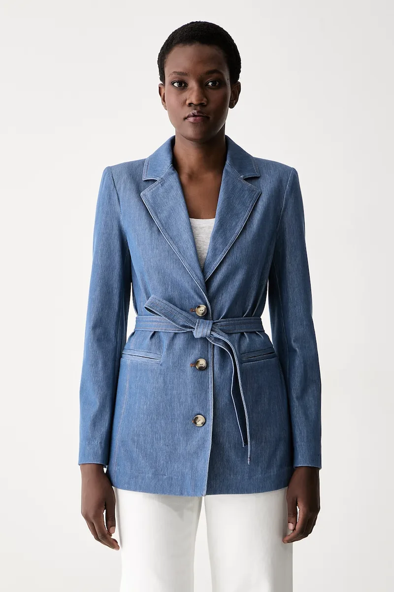 MM by Max Mara σακάκι γυναικείο ντένιμ MMLODISSEA