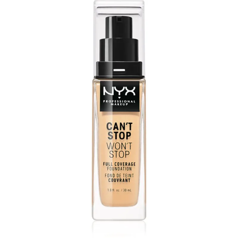 NYX Professional Makeup Can't Stop Won't Stop Full Coverage Foundation Βάση πλήρους κάλυψης απόχρωση 07 Natural 30 ml