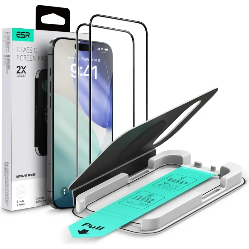 Tempered Glass iPhone Air ESR UltraFit Classic Full Face Αντιχαρακτικό Γυαλί Προστασίας Οθόνης 2 Τεμάχια - Black (4894240287743)