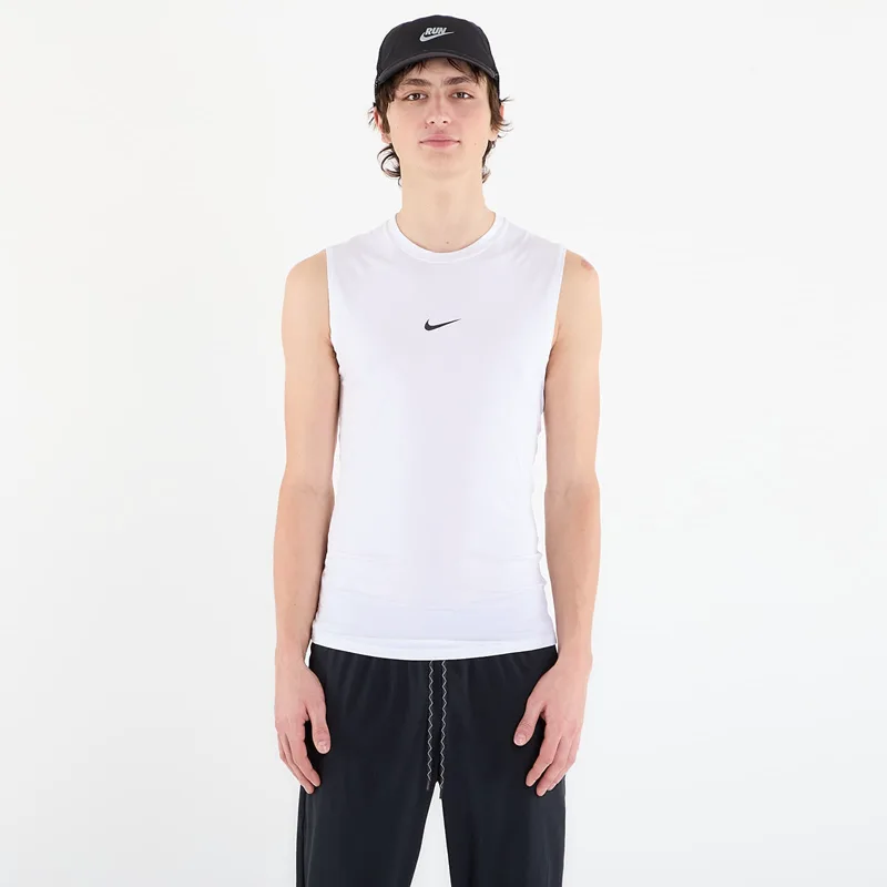 Nike Pro Men's Dri-FIT Tight Sleeveless Fitness Top White/ Black L