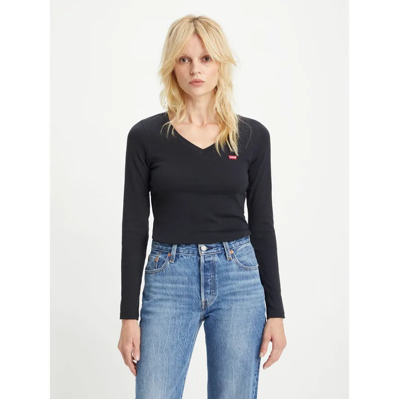 Levi's® T-Shirt Baby Tee A48910000 Μαύρο Slim Fit