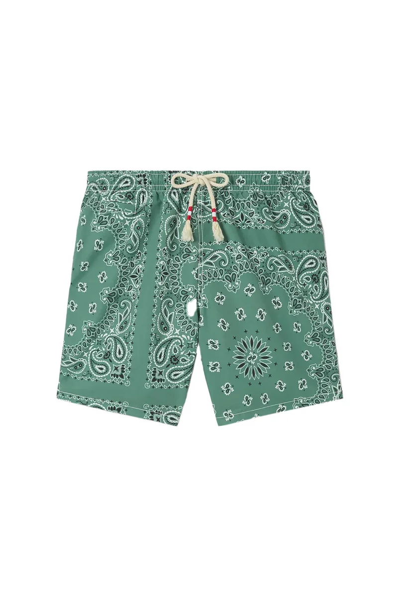 MC2 Saint Barth ανδρικό μαγιό σορτς με paisley σχέδιο "Caprese" - CAP0001-02213L Πράσινο