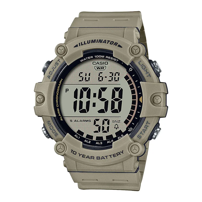 CASIO Standard Brown Rubber Strap AE-1500WH-5AVEF