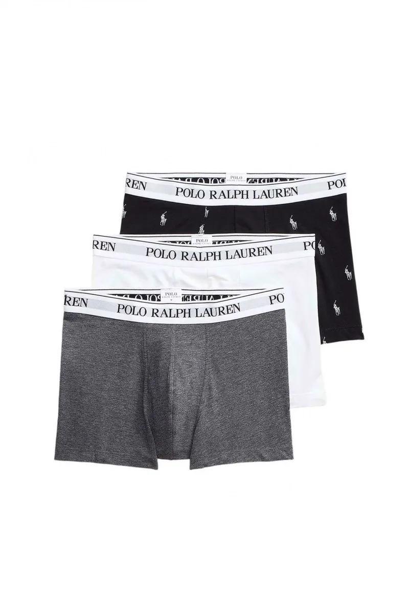 RALPH LAUREN UNDERWEAR ΕΣΩΡΟΥΧΟ ΣΕΤ 3PACK STRETCH COTTON TRUNK ΜΑΥΡΟ-ΓΚΡΙ-ΛΕΥΚΟ