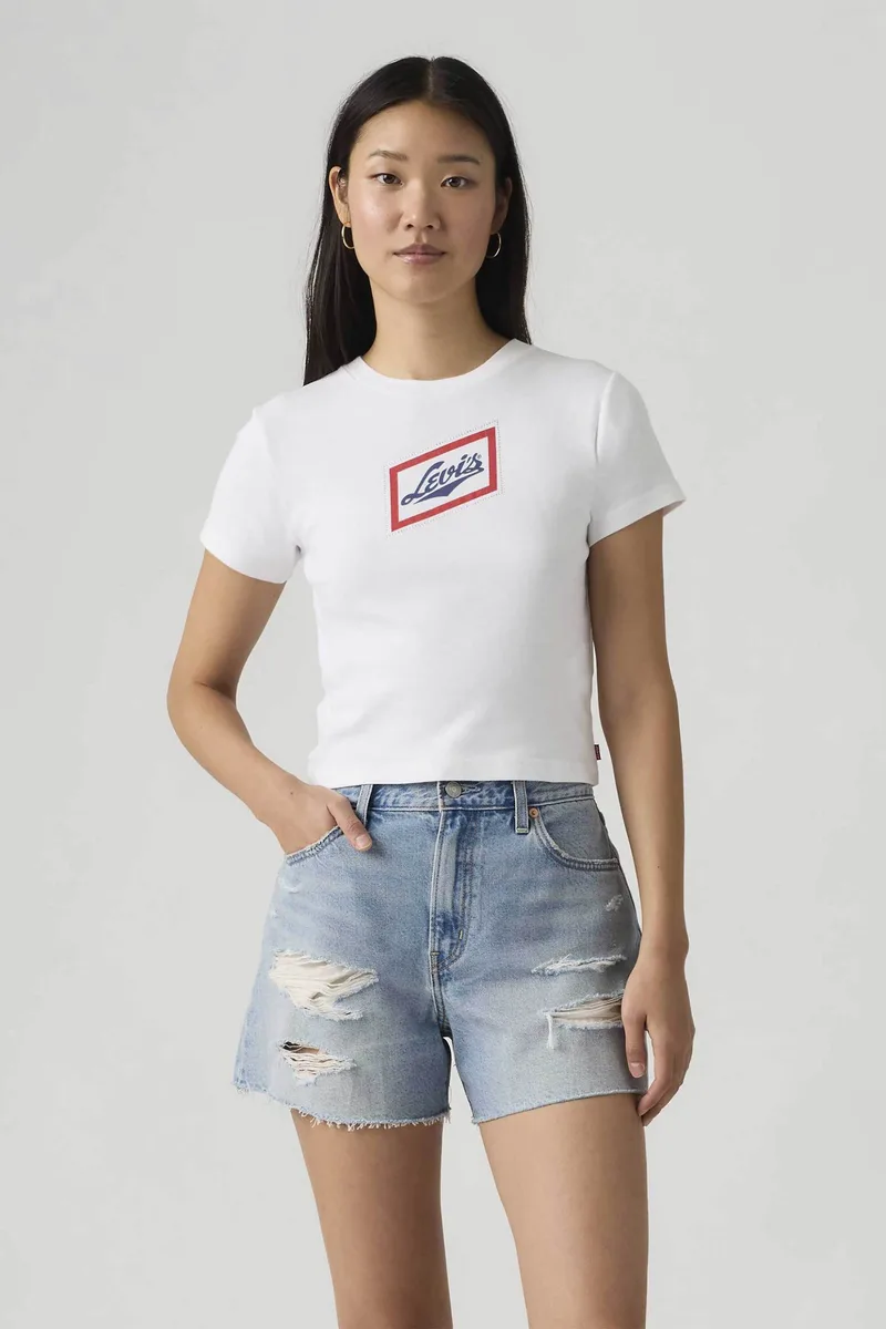 Levi's® γυναικείο T-shirt Slim Fit "Graphic Essential Sporty" - A87980088 Λευκό