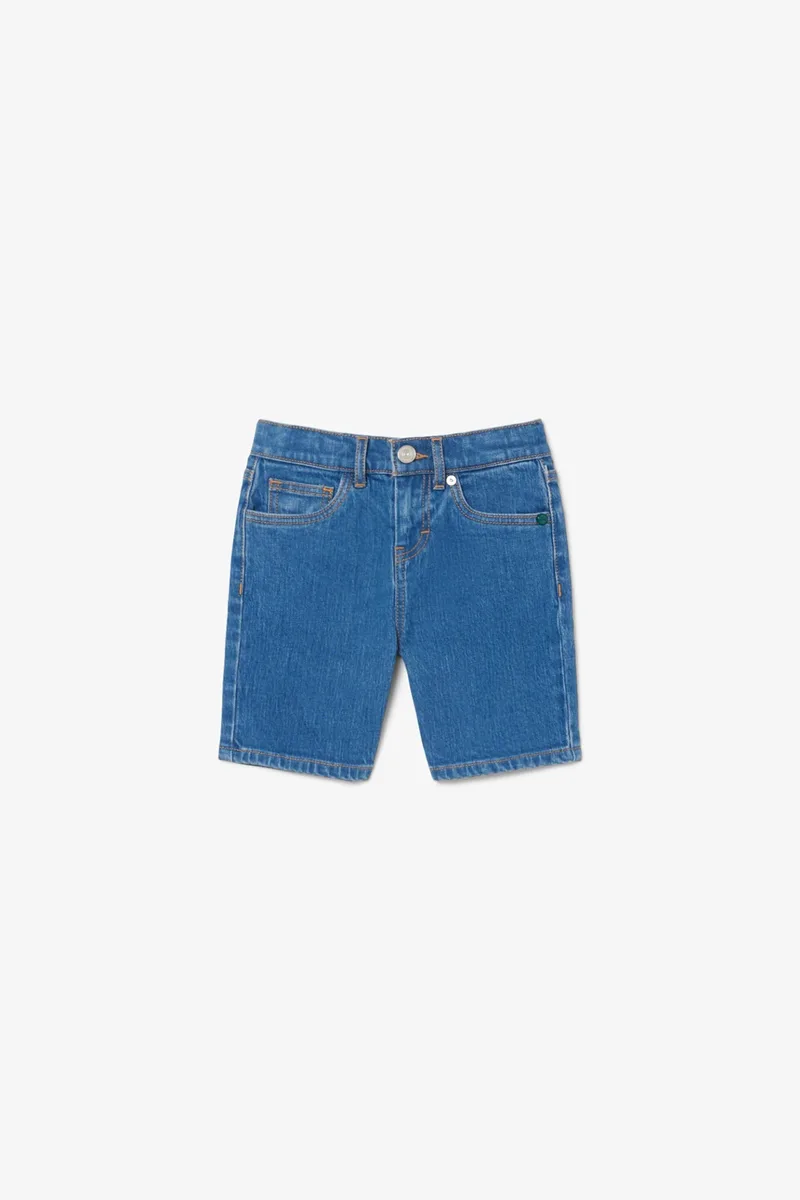 Lacoste παιδική denim βερμούδα πεντάτσεπη Straight Cut - FJ6703 Denim Blue