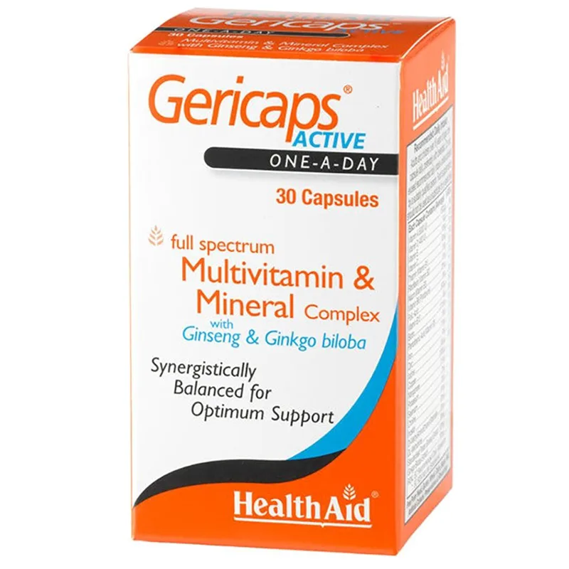 Health Aid Gericaps Active Συμπλήρωμα Διατροφής με Πολυβιταμίνες & Μέταλλα με Ginseng & Ginkgo Biloba 30caps