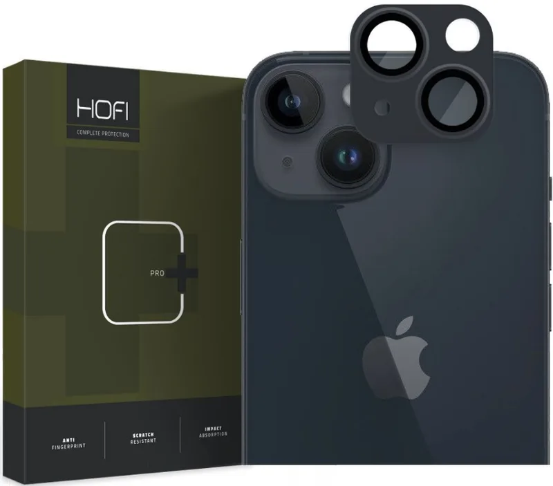Hofi FullCam Pro+ - Μεταλλικό Προστατευτικό Κάλυμμα με Tempered Glass για Φακό Κάμερας - Apple iPhone 15 / 15 Plus - Black (9319456604559)