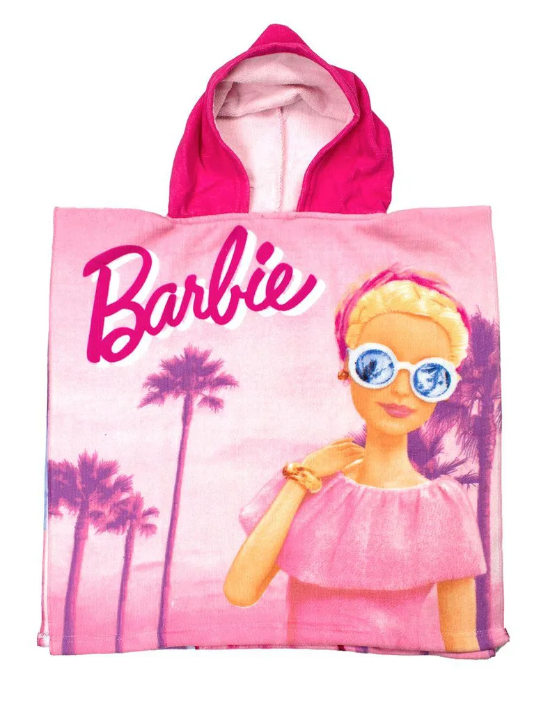 Πόντσο Θαλάσσης Quick Dry Mattel Barbie 86 50X100 Ροζ 100% Microfiber