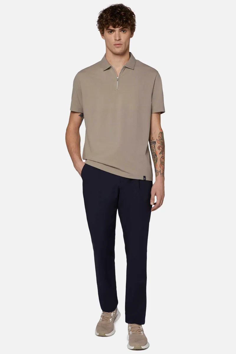 Boggi Milano ανδρικό παντελόνι μονόχρωμο Regular Fit - BO24P011701 Μπλε Σκούρο