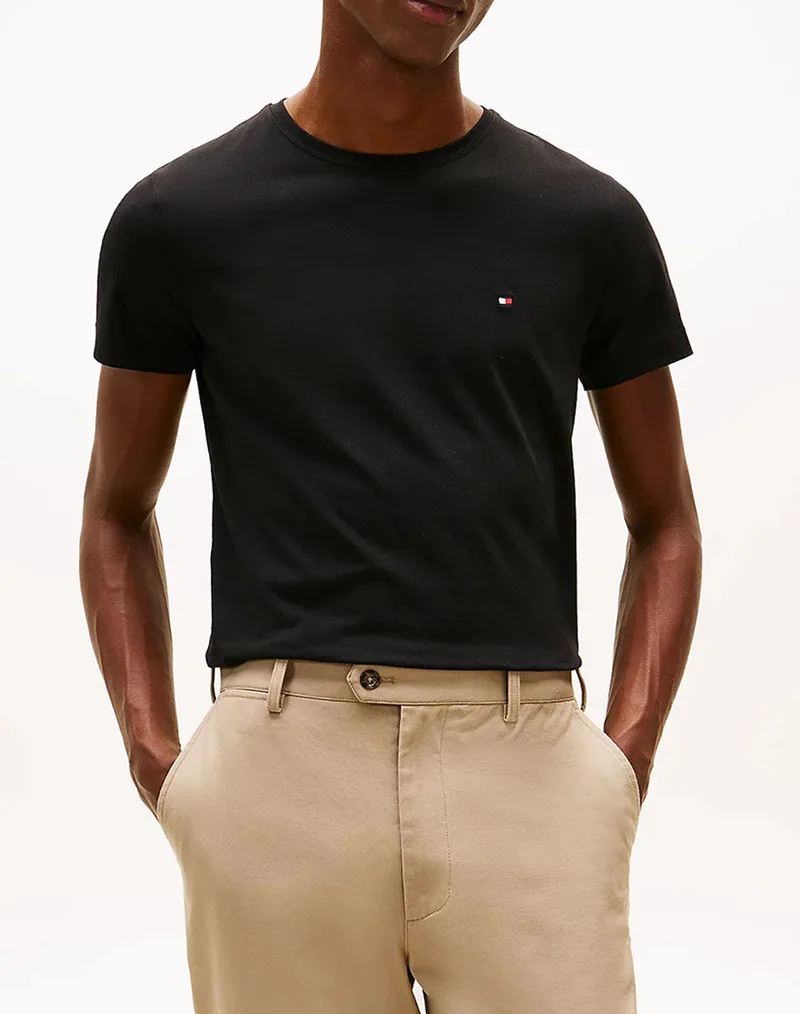 TOMMY HILFIGER CORE STRETCH SLIM C-NECK TEE MW0MW27539-BDS Black