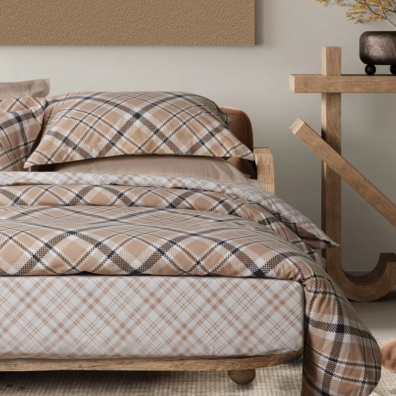 Σετ Παπλωματοθήκη Polycotton Υπέρδιπλη 220x240εκ. Casual 5435 Μπεζ-Black Das Home (Χρώμα: Μαύρο, Ύφασμα: 70% Βαμβάκι-30% Polyester, Μέγεθος: Υπέρδιπλα) - Das Home - 406009205435