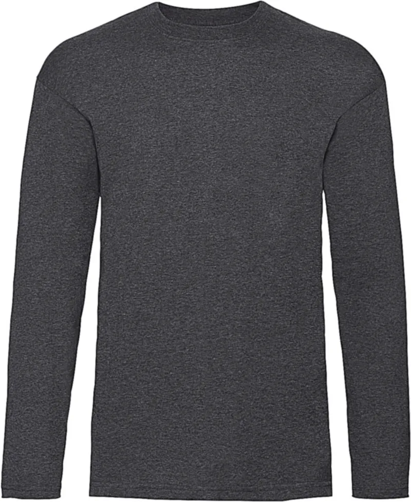 Μακρυμάνικο T-Shirt Valueweight Fruit of the Loom 61-038-0 Dark Heather Grey