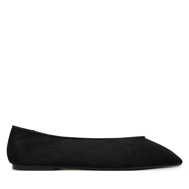 Μπαλαρίνες Calvin Klein Square Ballerina Aop Mesh HW0HW02937 Μαύρο