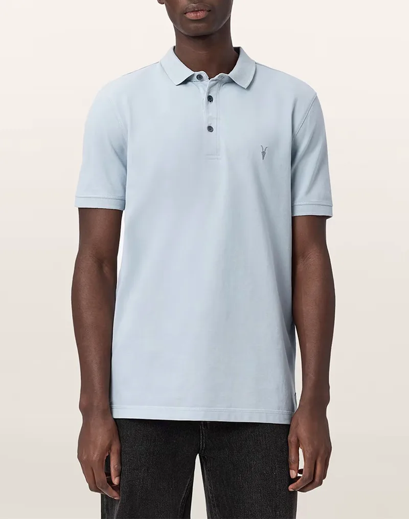 ALL SAINTS REFORM SS POLO M075PB-MISTY BLUE SkyBlue