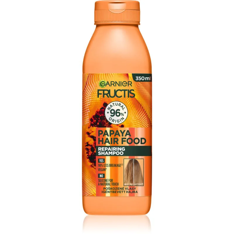 Garnier Fructis Papaya Hair Food αναγεννητικό σαμπουάν για κατεστραμμένα μαλλιά 350 ml