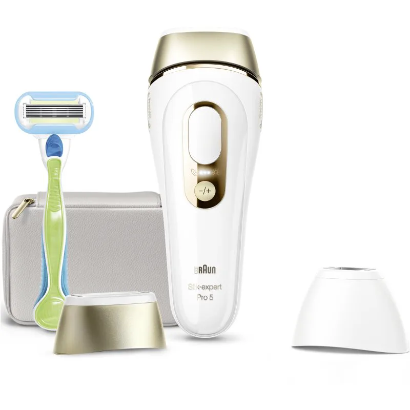 Καφέ Silk-expert PRO 5 IPL5152 IPL συσκευή αποτρίχωσης για σώμα, πρόσωπο, περιοχή μπικίνι και μασχάλη 1 τμχ