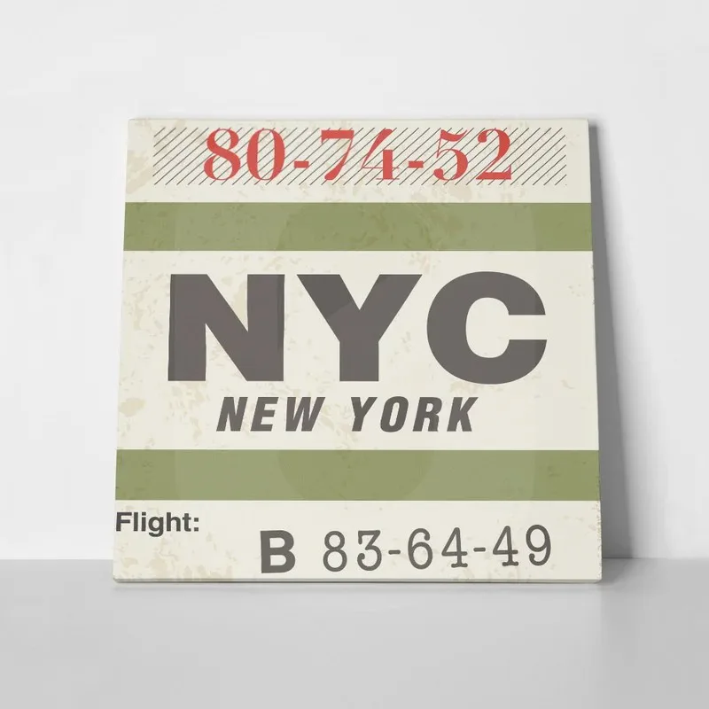 Πίνακας σε καμβά LUGGAGE TAG NEW YORK