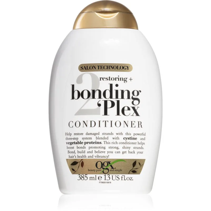OGX Bonding Plex αποκαταστατικό μαλακτικό για πολύ ταλαιπωρημένα μαλλιά με ψαλίδα 385 ml