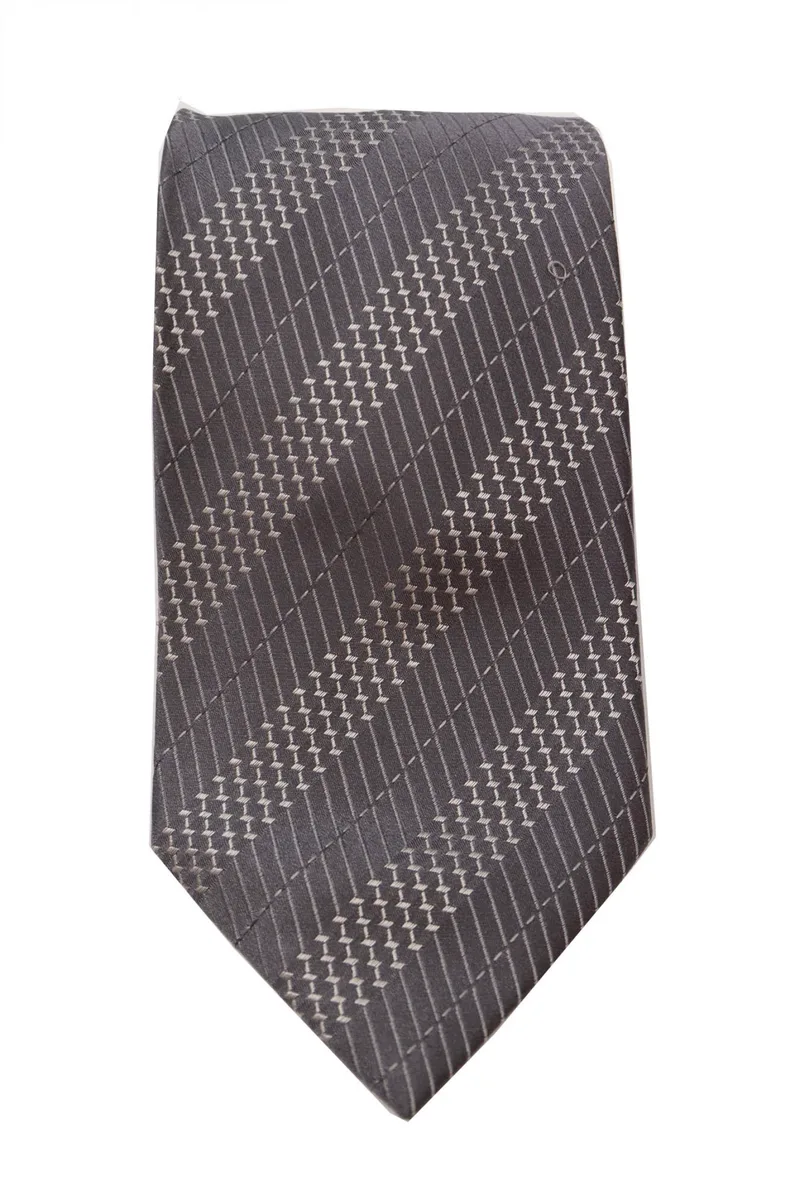 GIORGIO ARMANI ΓΡΑΒΑΤΑ 9.5CM ΔΙΑΓΩΝΑΛ ΓΚΡΙ