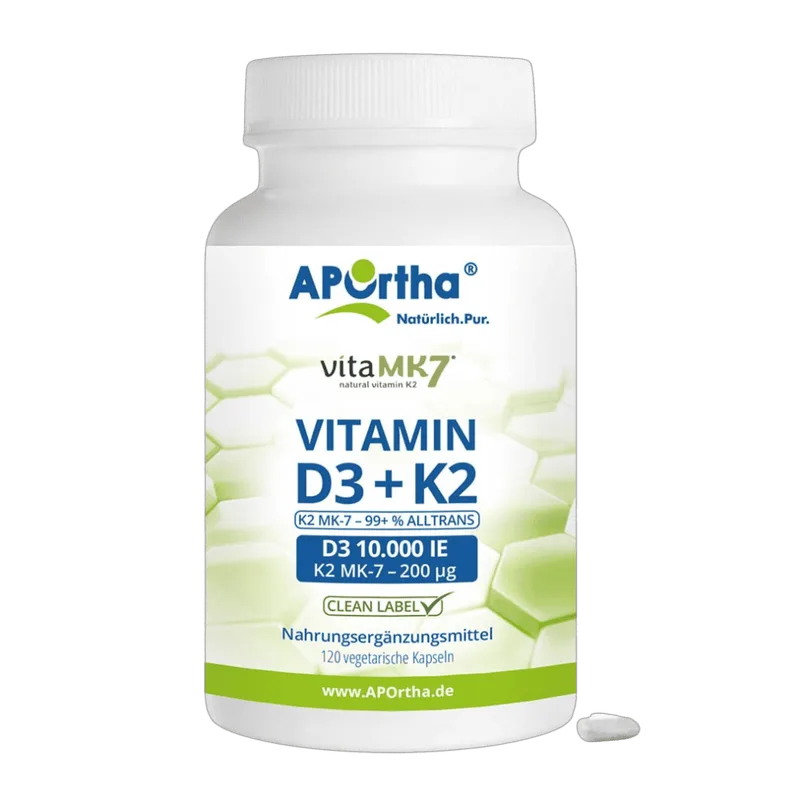 Aportha Vitamin D3 10000+k2 200 VEGAN-120caps