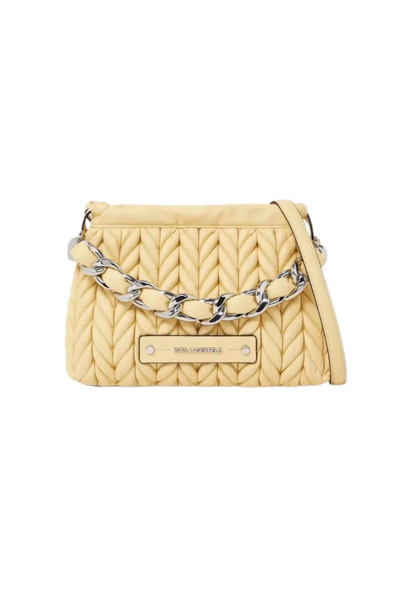 Karl Lagerfeld γυναικεία τσάντα crossbody "Weave Small" - B2W30035 Κίτρινο Ανοιχτό
