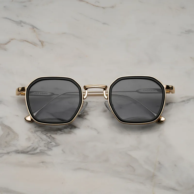 REX A9EP4 - REX - GOLD & BLACK - GRADIENT GRAY Sunglasses | Χρυσό & Black | Gradient Gray Shades | Explicit Poets Sunglasses