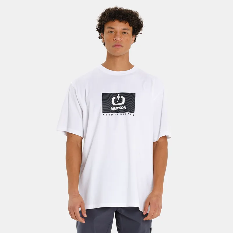 EMERSON MEN’S SHORT SLEEVE LOGO T-SHIRT ΑΣΠΡΟ