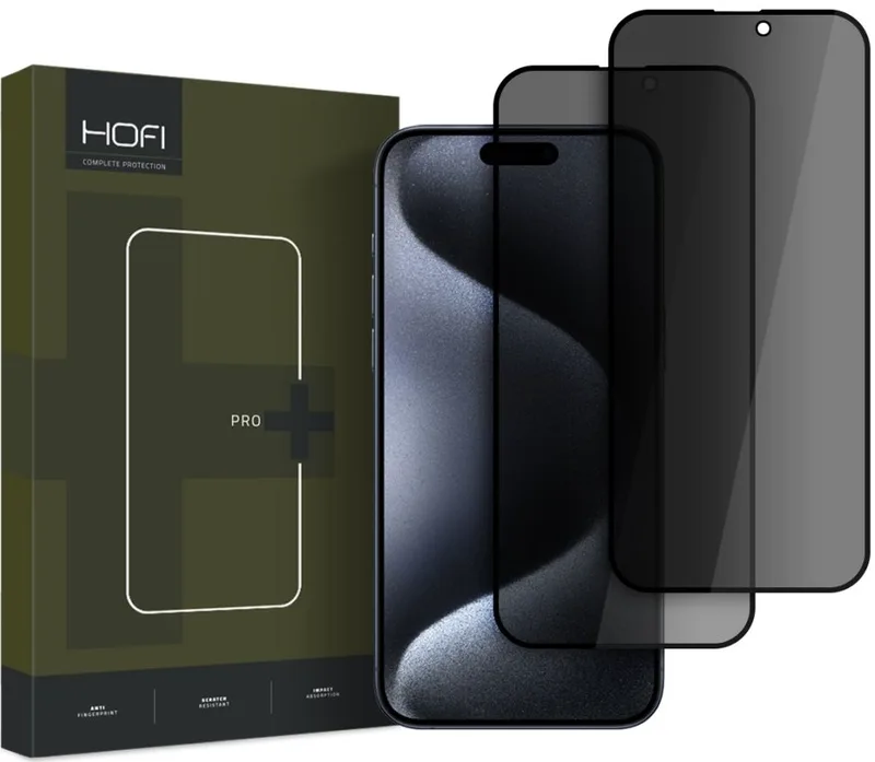 Αντιχαρακτικό Γυαλί Προστασίας Apple iPhone 17 Pro Max / 16 Pro Max - Hofi Anti Spy Pro+ Tempered Glass Privacy Full Face Απορρήτου Οθόνης - 2 Τεμάχια - Black (5906302310890)