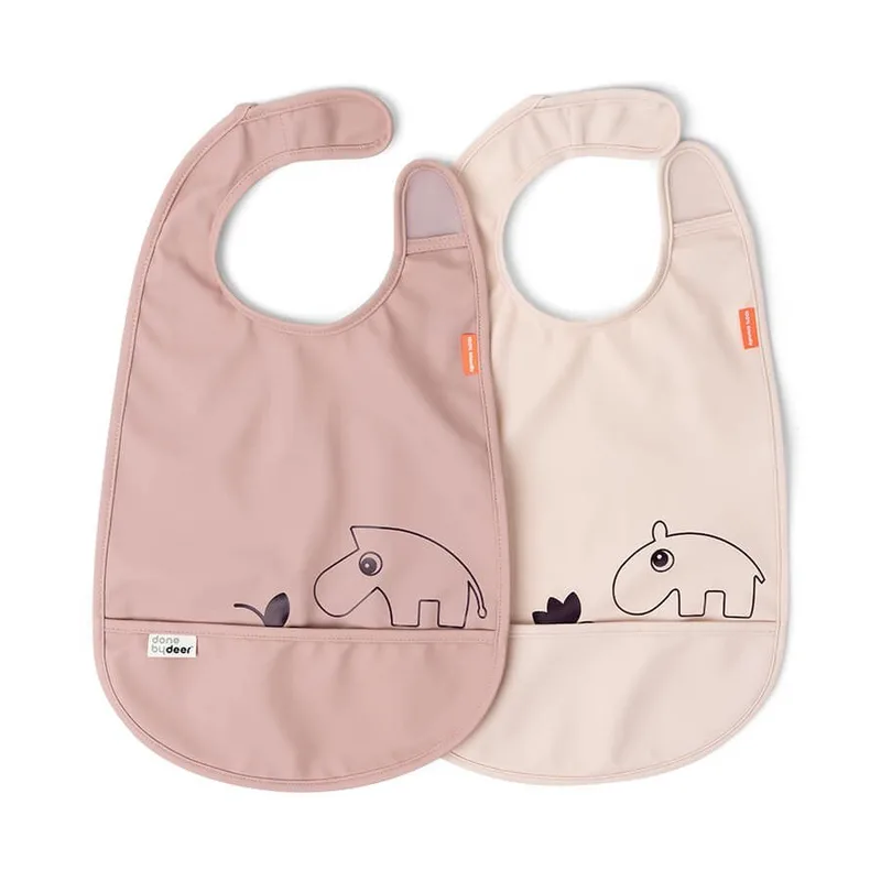 Σετ Σαλιάρα Με Βέλκρο 2 Τεμαχίων Done By Deer Deer Friends Powder BR75337