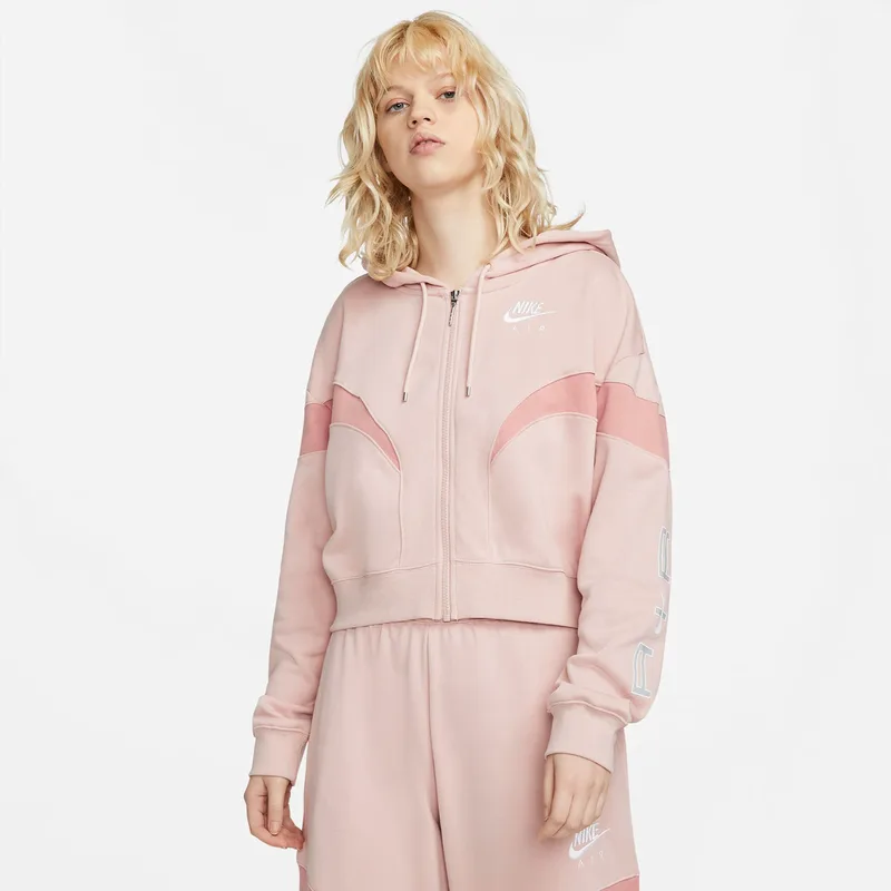 NIKE AIR MOCK FLEECE FULL-ZIP HOODIE ΡΟΖ