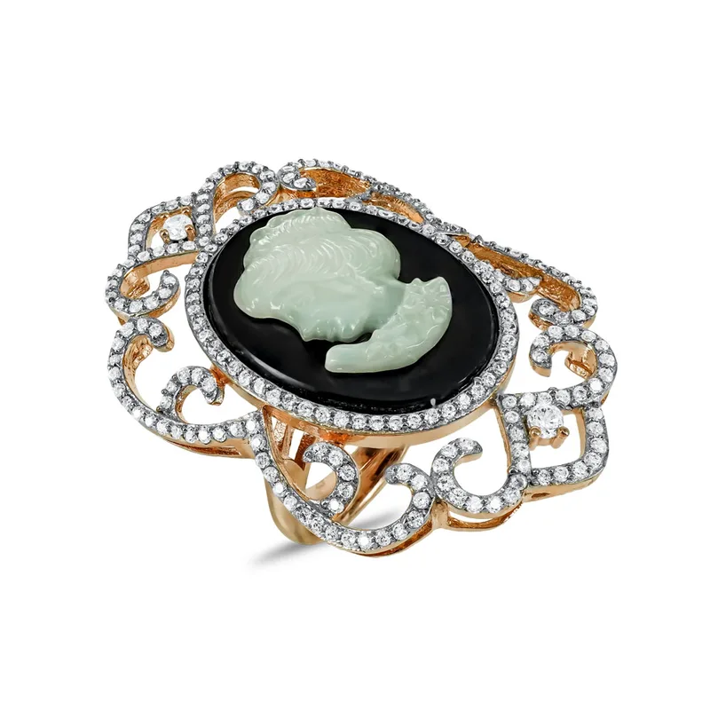 Jools Δαχτυλίδι με Cameo από Ροζ Επιχρυσωμένο Ασήμι TR907461.1