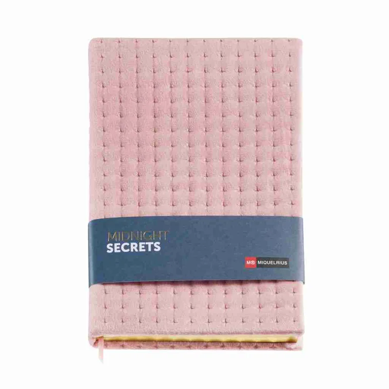 Σημειωματάριο Μiquelrius Α5 με Dots 100gr 80Φ Midnight Secrets Βελουτέ Ροζ