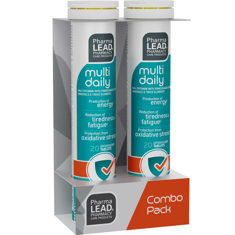 Pharmalead Promo Multi Daily Πορτοκαλί Συμπλήρωμα Διατροφής Βιταμινών, Μετάλλων & Εκχυλίσματος Ροδιού για Ενέργεια, Κατά της Κούρασης & Κόπωσης με Αντιοξειδωτικές Ιδιότητες με Γεύση Πορτοκάλι 40 Effer.tabs (2x20 Effer.tabs)
