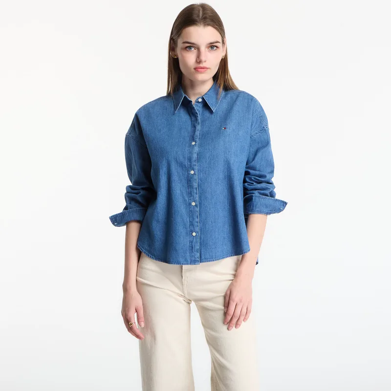 Πουκάμισο Tommy Hilfiger Light Denim Boxy Shirt Ls Mid Blue Wash L