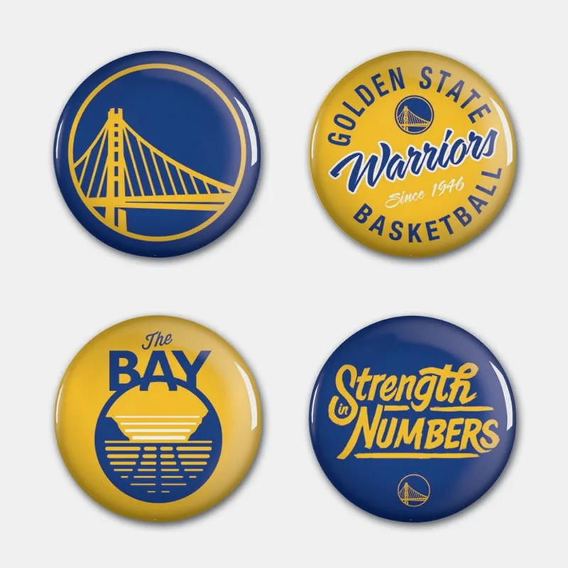 Wincraft Nba Btn 4Pk Gs Warriors (9000179210_76362)