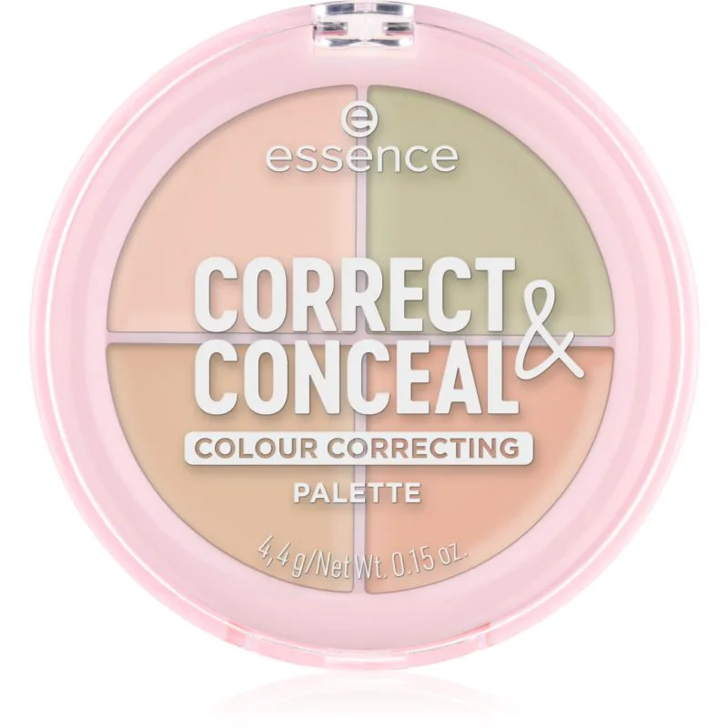 essence CORRECT & CONCEAL παλέτα διορθωτών για ενοποίηση τόνου της απόχρωσης δέρματος 4.4 γρ