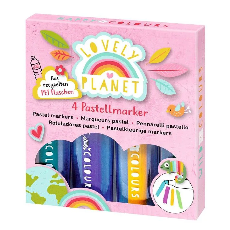 Μαρκαδόροι υπογράμμισης moses - Lovely planet pastel marker (4χρώματα)