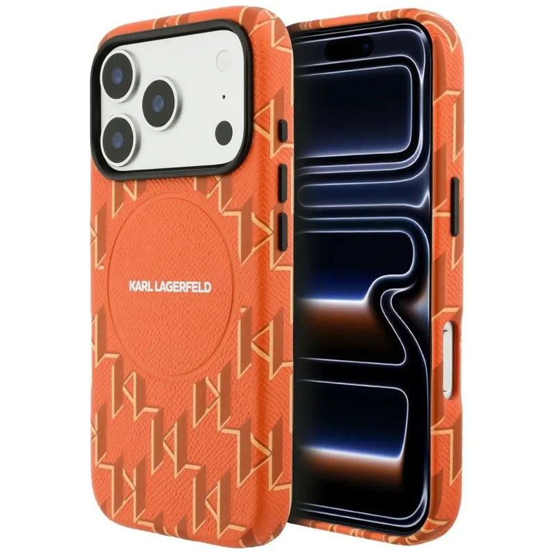 Θήκη Karl Lagerfeld Monogram Logo MagSafe Πορτοκαλί iPhone 17 Pro Max
