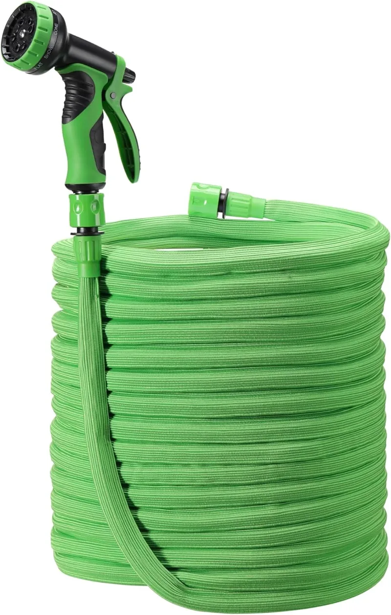 Navaris Flexible Garden Hose - Επεκτεινόμενο Εύκαμπτο Λάστιχο Κήπου με 10 Λειτουργίες Ψεκασμού - 11.25m - 22.5m - Green (61949.03)