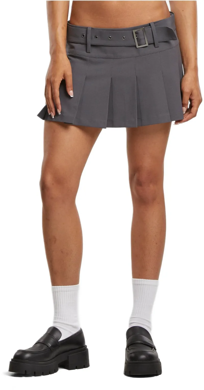 Ladies Pleated Skirt Urban Classics TB7060-07890 dark stone