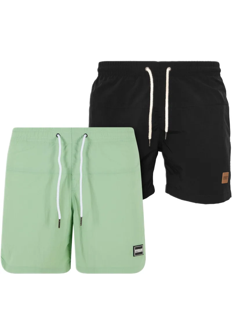 Block Swim Shorts 2-Pack Urban Classics TB1026A-14079 vintagegreen+black