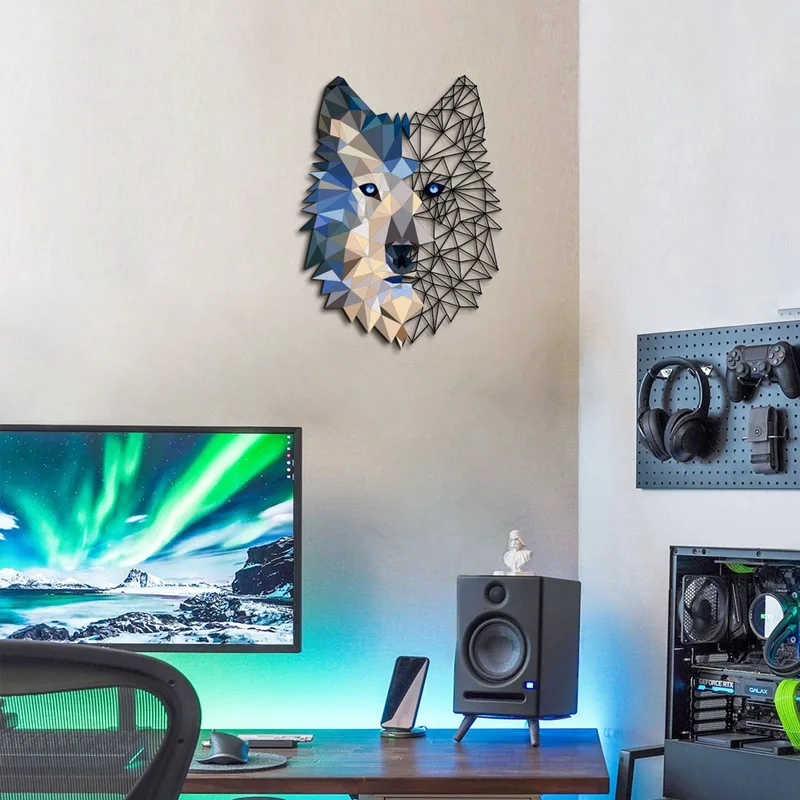 Μεταλλικό Διακοσμητικό Τοίχου Metal Wolf Wall Art - Apt721 507Atp1156 35x48 cm