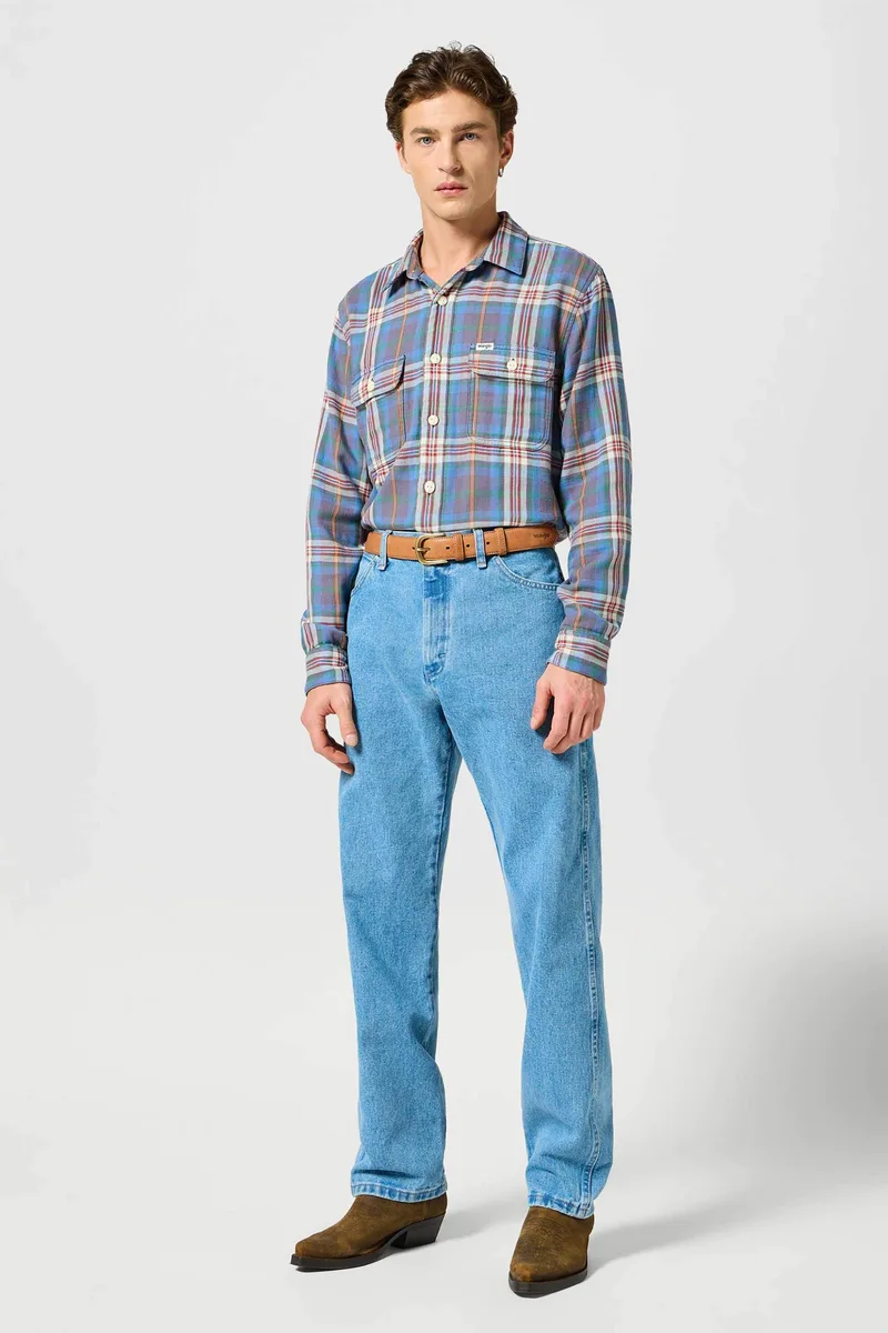 Wrangler® ανδρικό τζιν παντελόνι πεντάτσεπο Cowboy Cut "13Mwz" - 112358497-** Denim Blue Ανοιχτό